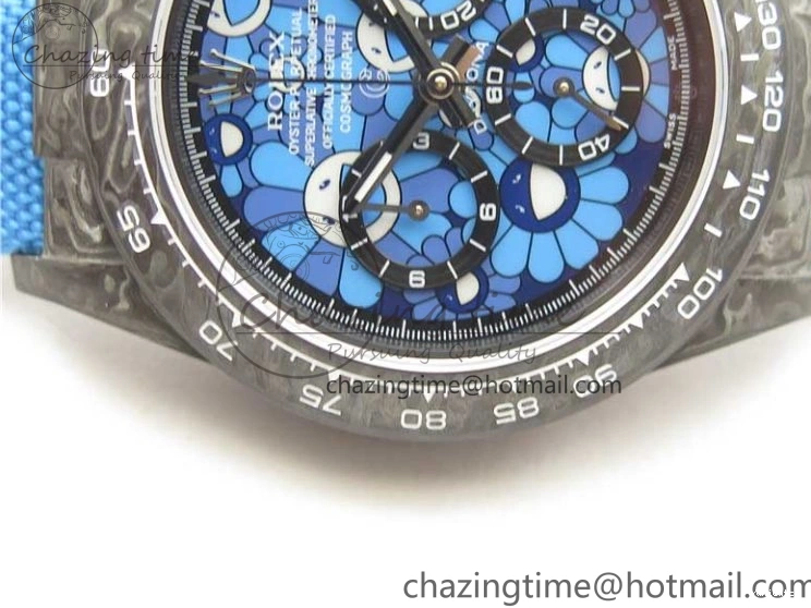 Edition Dial Daytona DIW Strap Blue Carbon A4130 Light Blue OMF Best Light Nylon on 1123